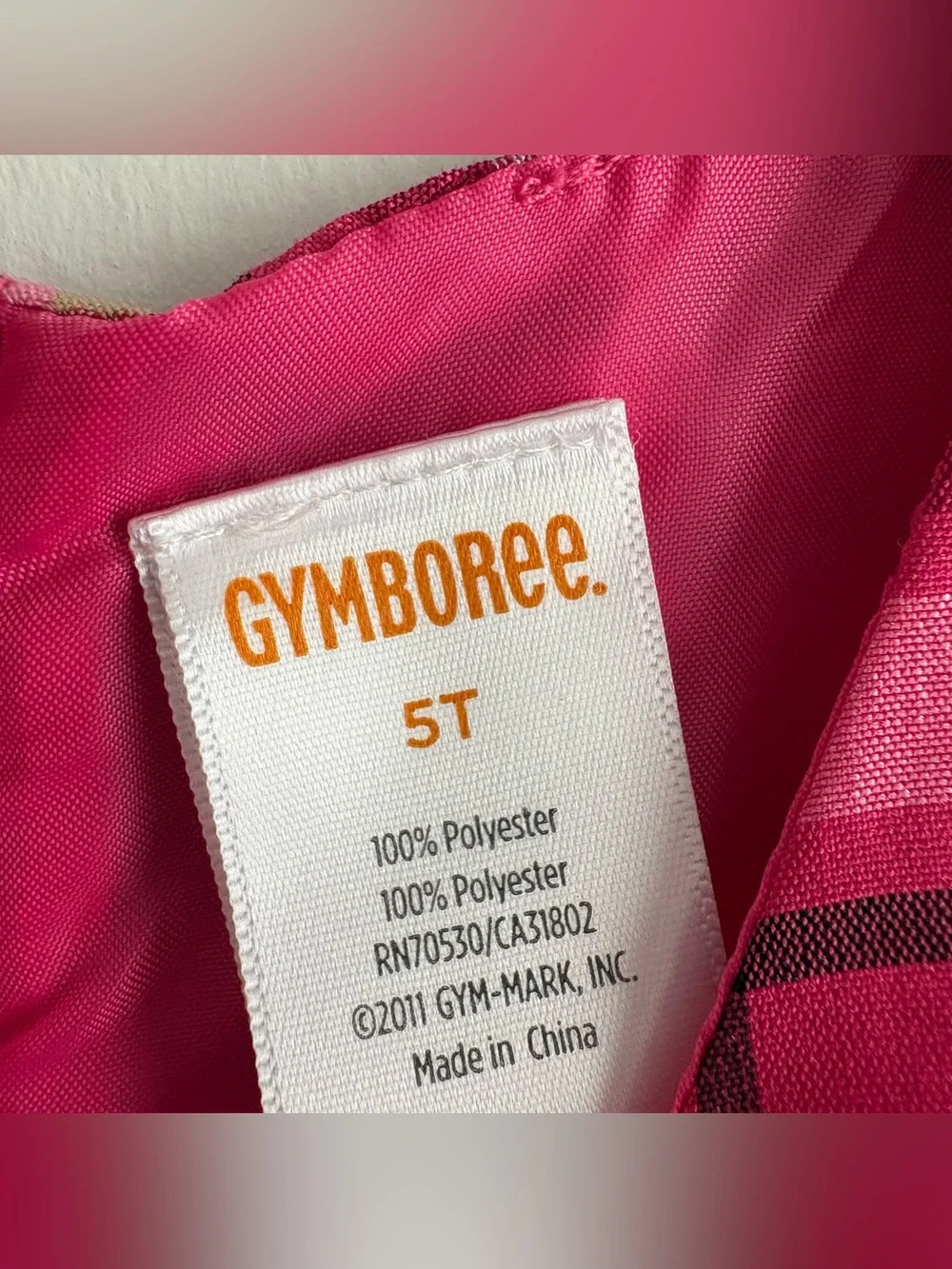 Gymboree Girls 5T Pink Plaid A-Line Dress Sleeveless Knee Zip Round Neck